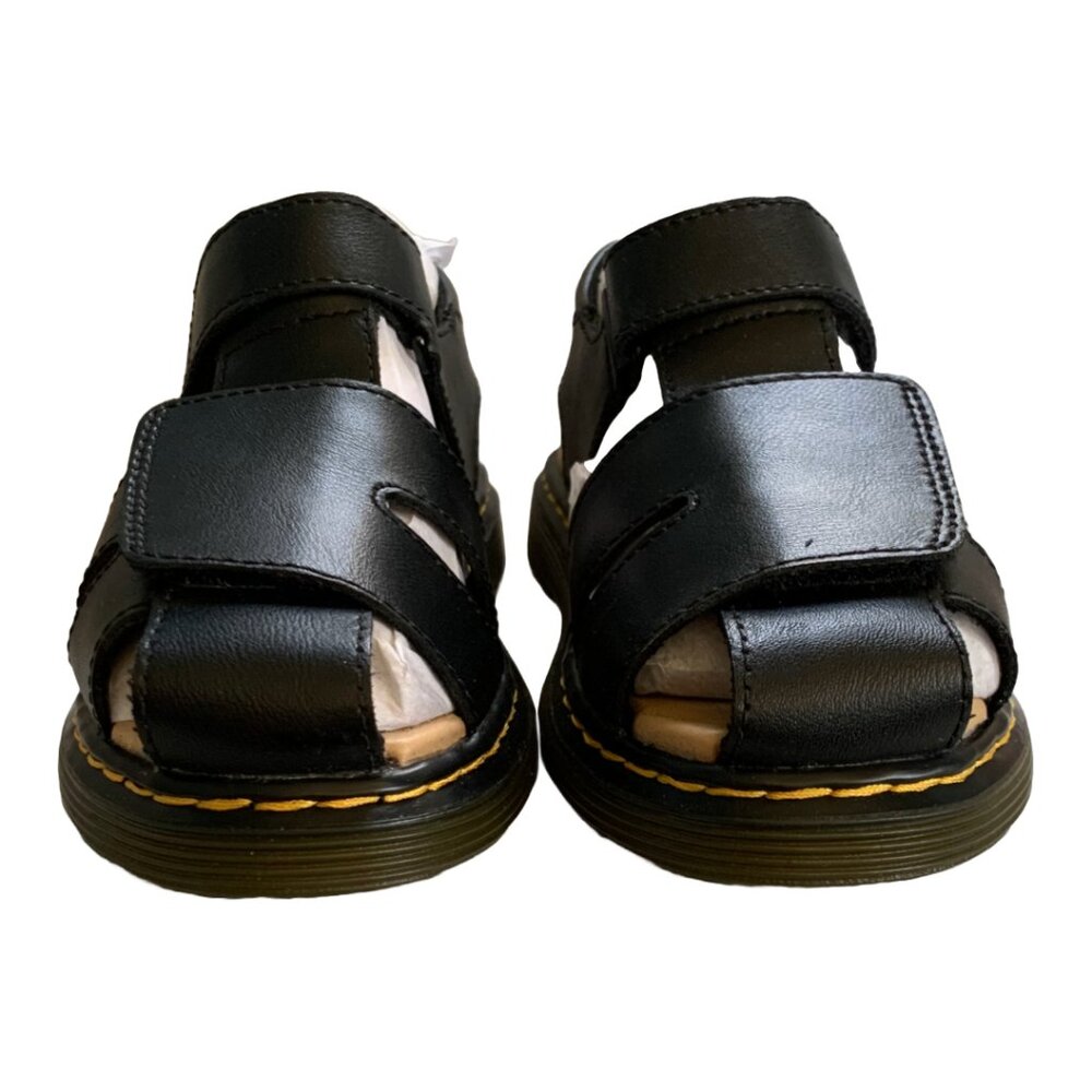 NWT DR. MARTENS Kids Black Junior Moby II Leather Velcro Sandals Sz 4 - Picture 4 of 9